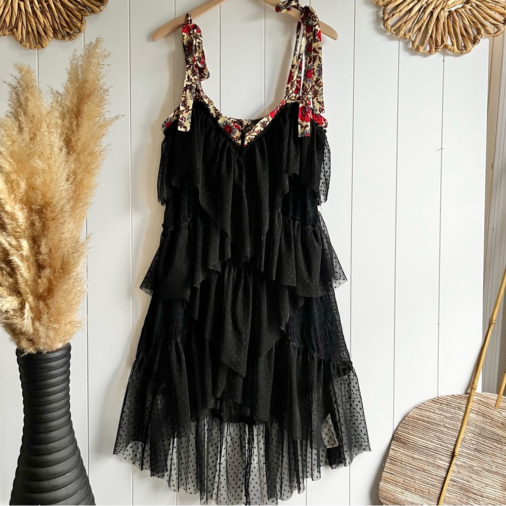 SOLD -C- FREE PEOPLE dress mesh tulle polka dots - Picture 4 of 8